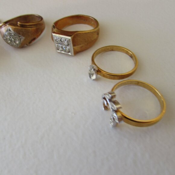 14/18K HGE ESPO Rings - Lot of 5 Rings - Wedding Set - Gold Electroplate - Picture 8 of 16
